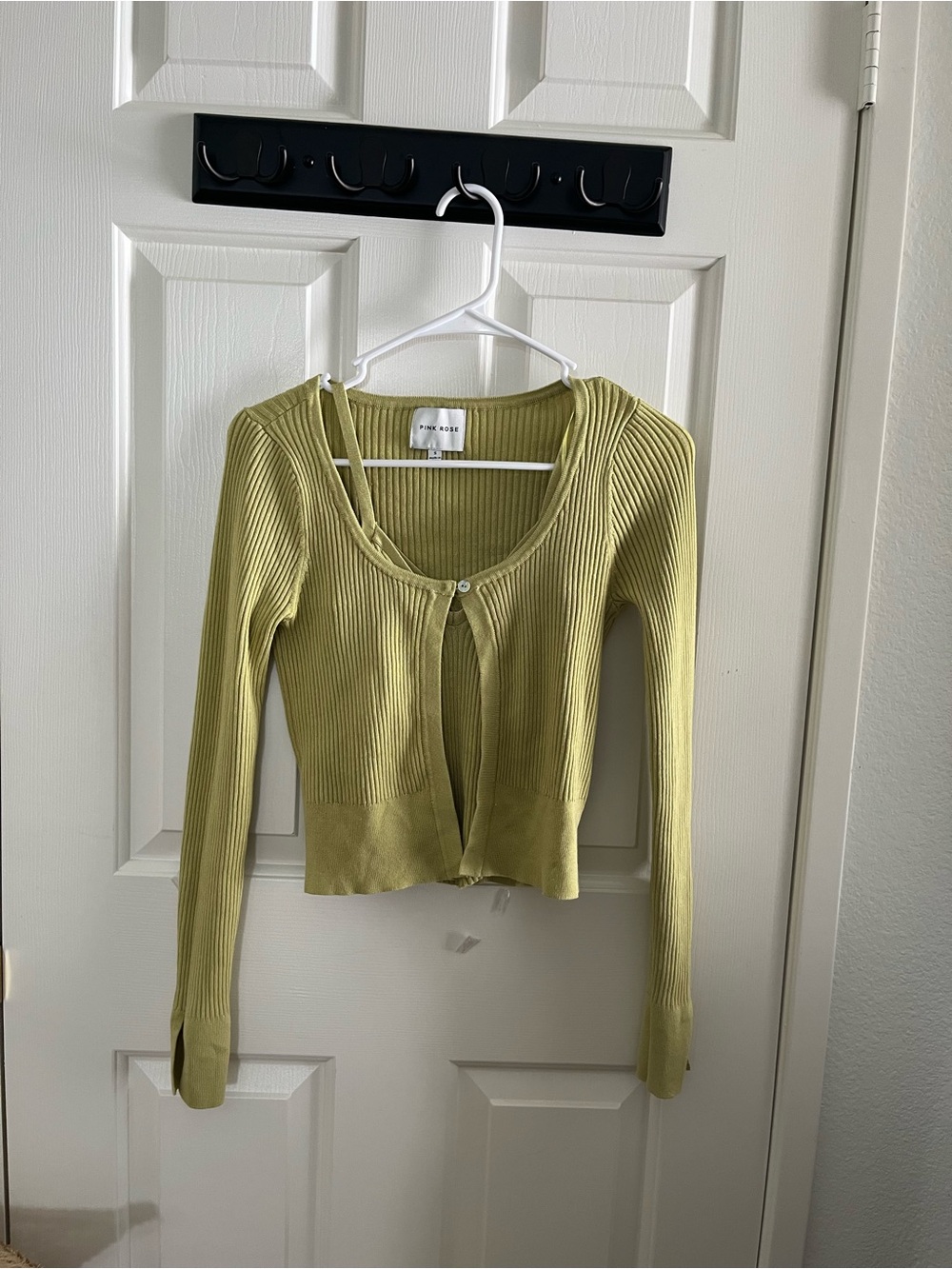 PINK ROSE Rib Knit Cardigan and Top - Picture 1 of 5